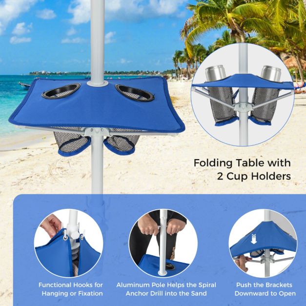 Easy Setup 2 x 2M Beach Tent with Folding Table and UPF 50+ Protection