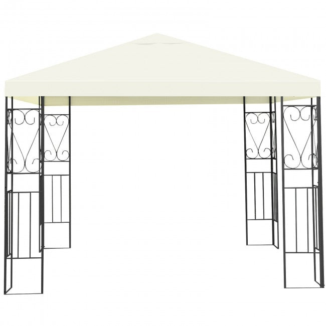 10 x 10FT Outdoor 2-Tier Gazebo Tent Patio Canopy Shelter with Vented Double Roof
