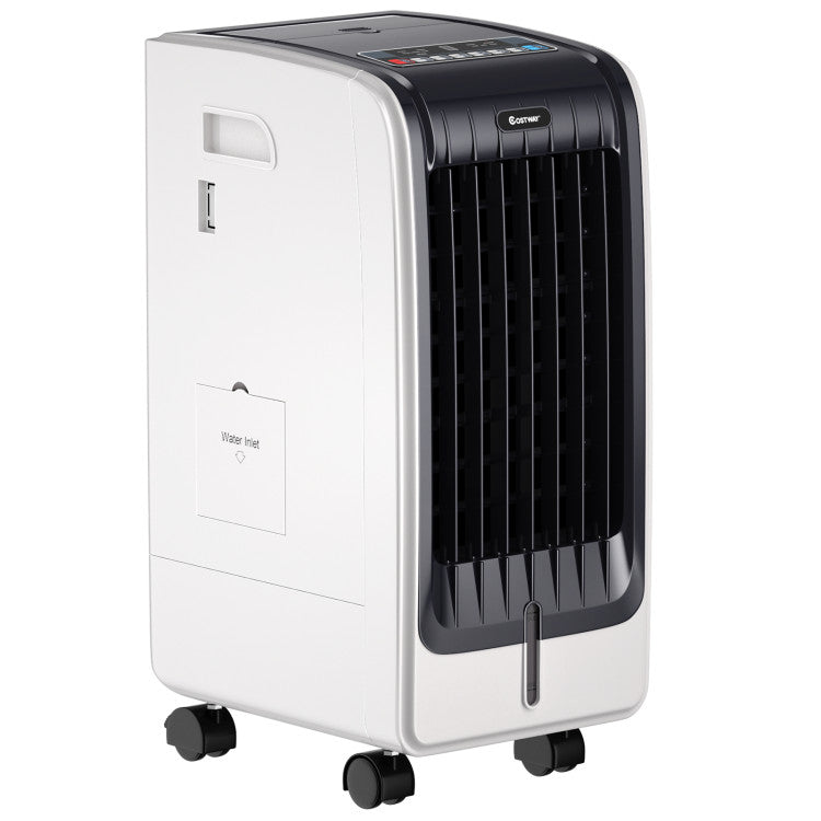 110V Mini Air Evaporative Cooler Portable Cooling Fan Bladeless Cooler with Remote Control and 3-Modes for Home Office