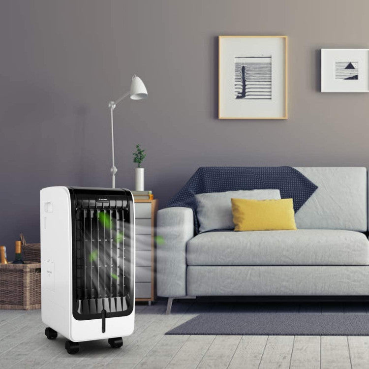 110V Mini Air Evaporative Cooler Portable Cooling Fan Bladeless Cooler with Remote Control and 3-Modes for Home Office