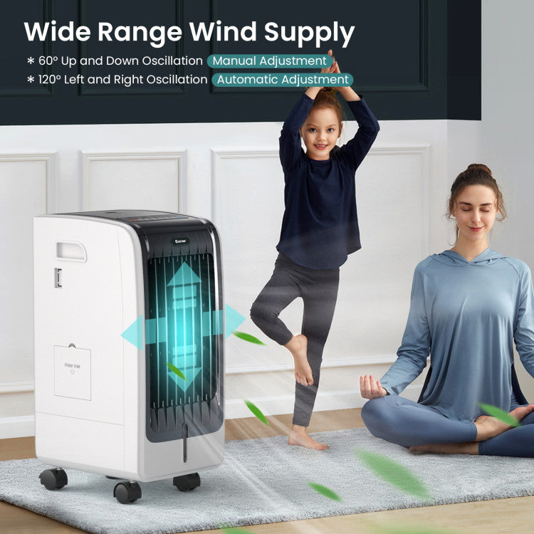110V Mini Air Evaporative Cooler Portable Cooling Fan Bladeless Cooler with Remote Control and 3-Modes for Home Office