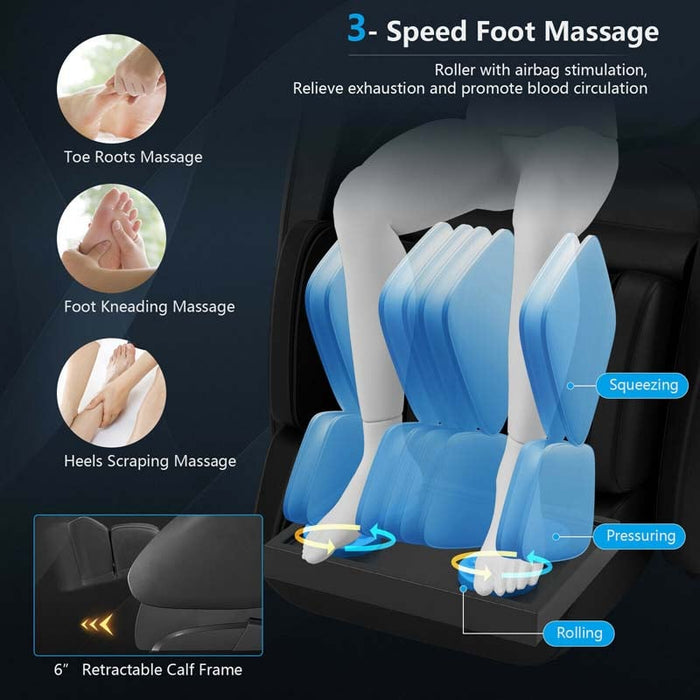 SL Track Full Body Massage Chair, Zero Gravity Massage Recliner with Negative Ion Generators
