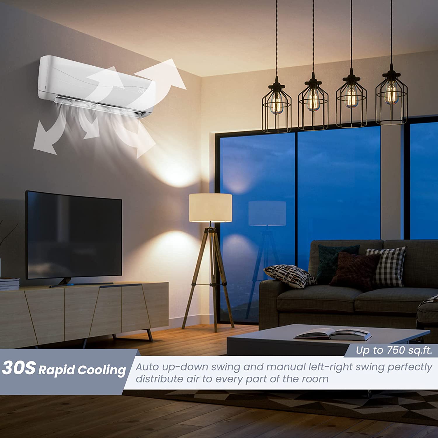 12000BTU Mini Split Air Conditioner and Heater 17 SEER 208-230V Wall-Mounted Ductless AC Unit with Heat Pump and Installation Kit