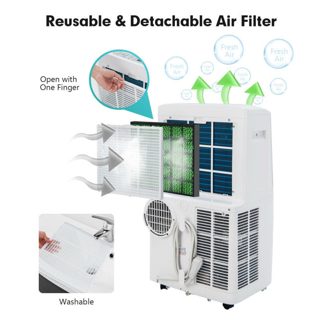 12000BTU Portable 4-in-1 Air Conditioner Oscillation Air Cooler with 3 Speeds and WiFi Smart Control