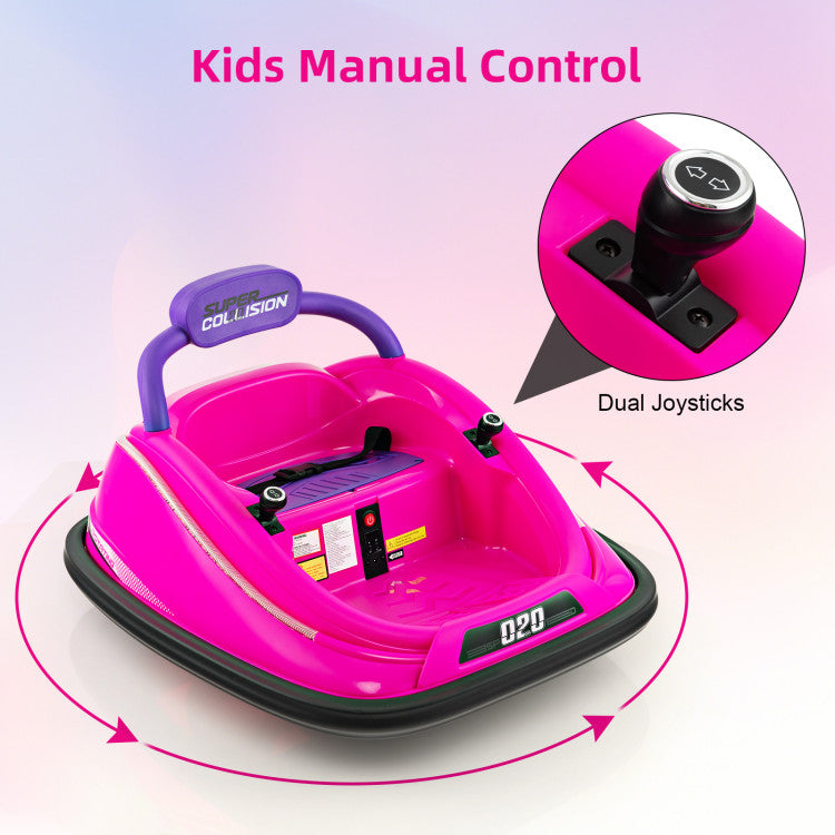 12V Kids Ride-on Bumper Car Toy Vehicle with Remote Control and Flashing Lights