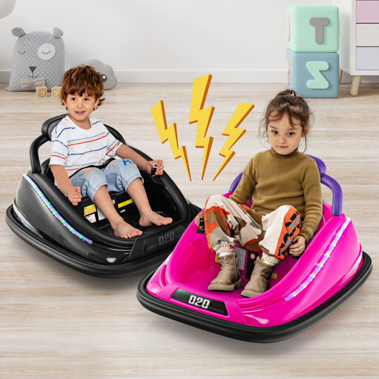 12V Kids Ride-on Bumper Car Toy Vehicle with Remote Control and Flashing Lights