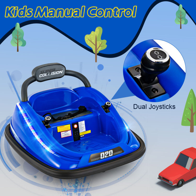 12V Kids Ride-on Bumper Car Toy Vehicle with Remote Control and Flashing Lights