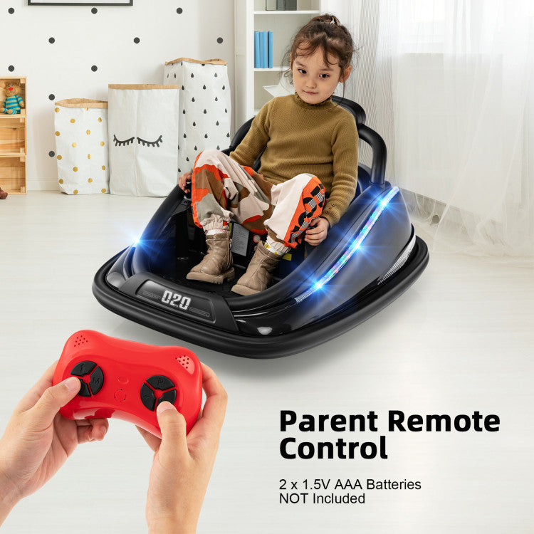 12V Kids Ride-on Bumper Car Toy Vehicle with Remote Control and Flashing Lights