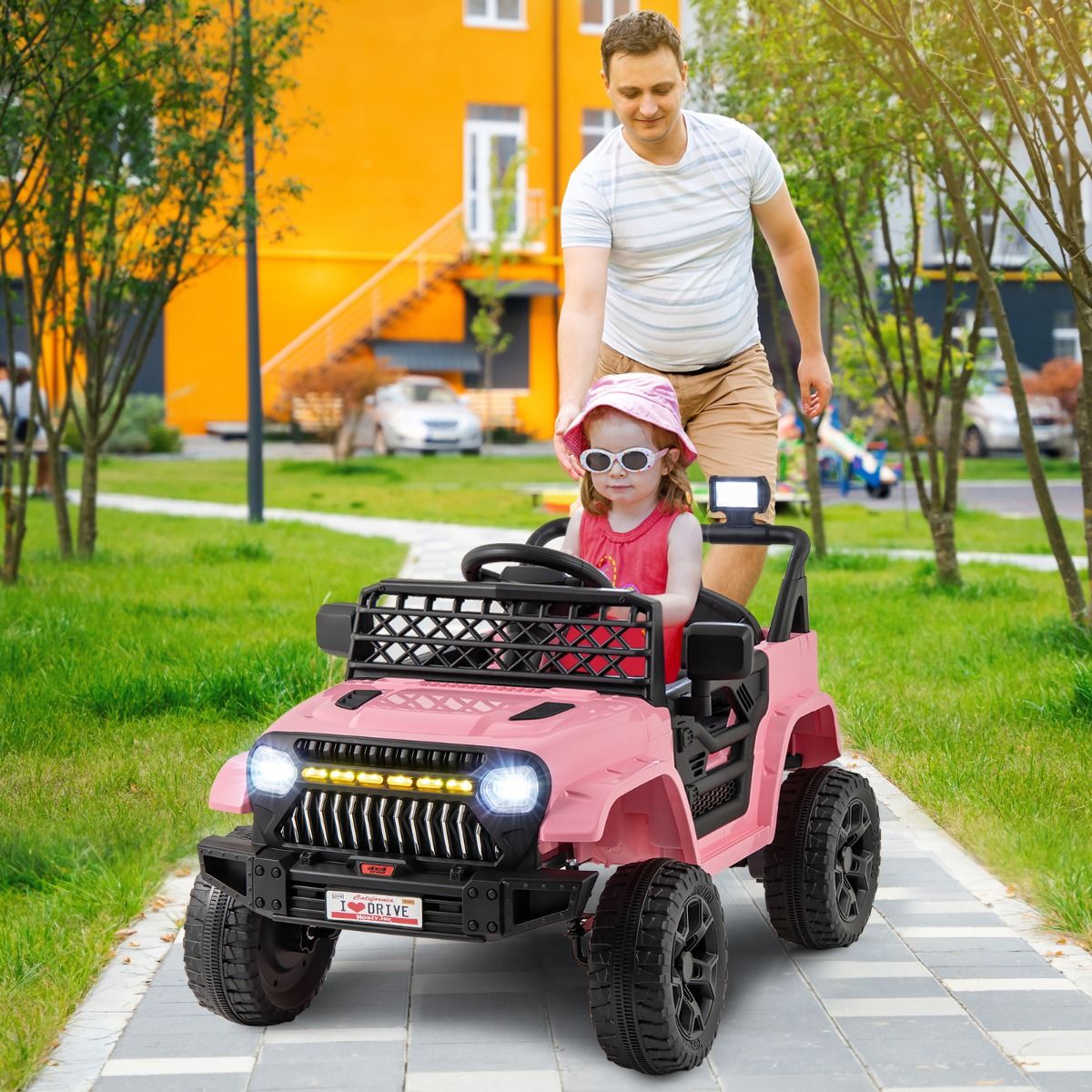 12V Kids Ride on Truck Car with Parental Remote LED Lights