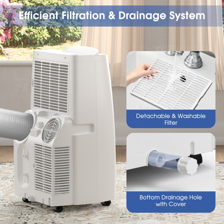14000BTU Portable Air Conditioner 4-in-1 AC Unit with Remote Control and 24H Timer