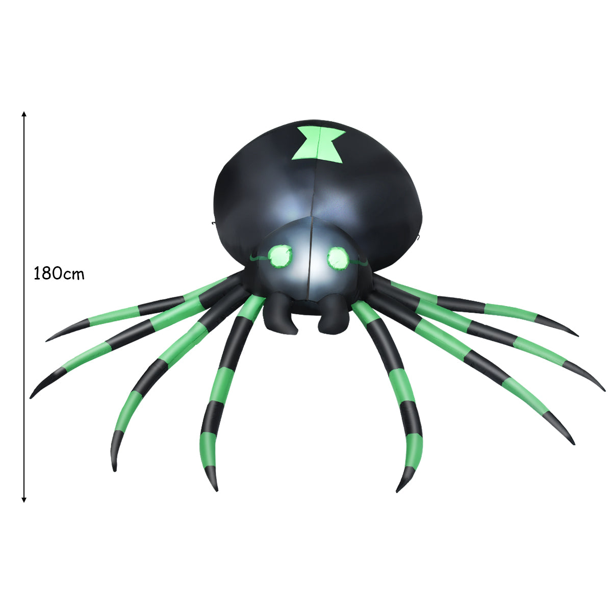 1.8M Halloween Inflatable Spider with LED Lights