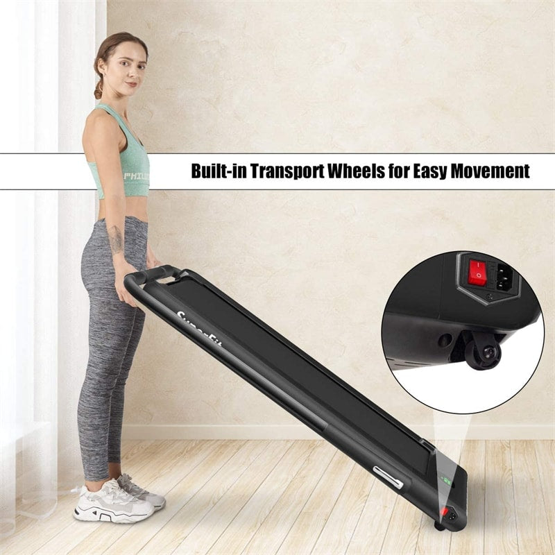 2-in-1 Folding Treadmill Electric Under Desk Treadmill Installation-Free with LED Display