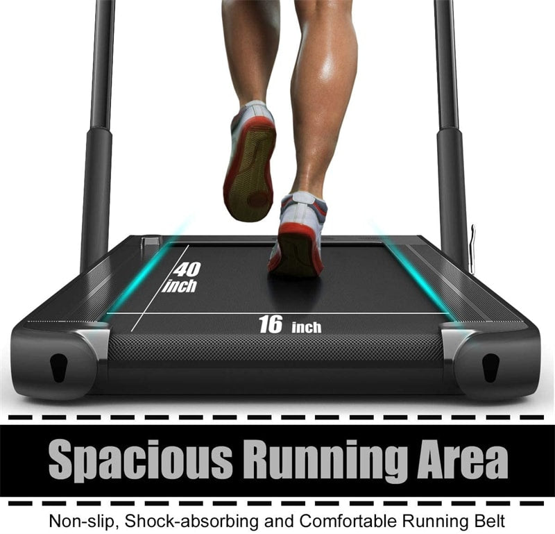 2-in-1 Folding Treadmill Electric Under Desk Treadmill Installation-Free with LED Display