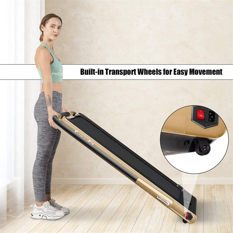 2-in-1 Folding Treadmill Electric Under Desk Treadmill Installation-Free with LED Display