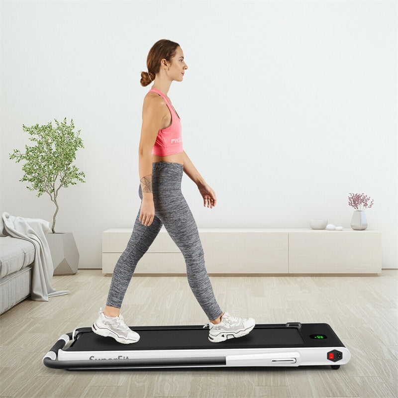 2-in-1 Folding Treadmill Electric Under Desk Treadmill Installation-Free with LED Display