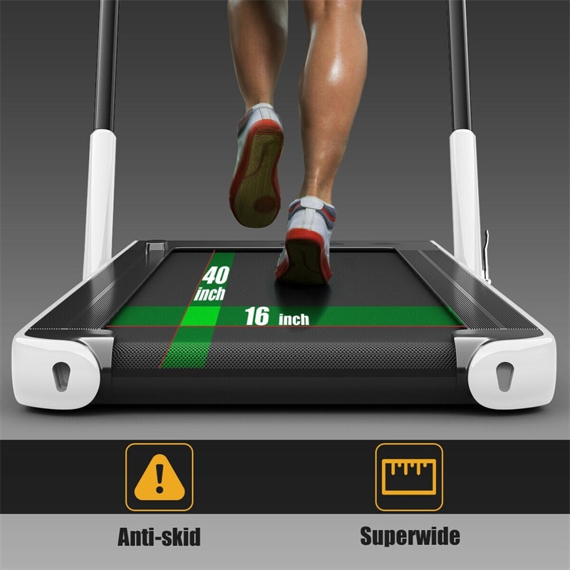 2-in-1 Folding Treadmill Electric Under Desk Treadmill Installation-Free with LED Display