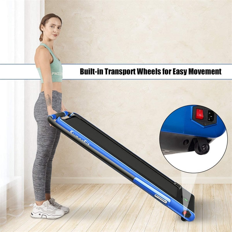 2-in-1 Folding Treadmill Electric Under Desk Treadmill Installation-Free with LED Display