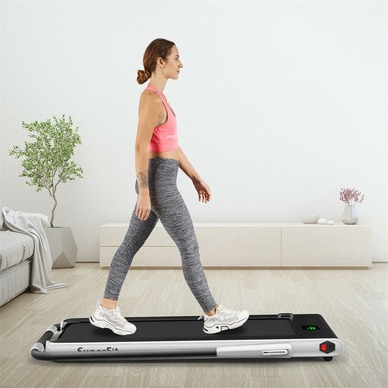 2-in-1 Folding Treadmill Electric Under Desk Treadmill Installation-Free with LED Display