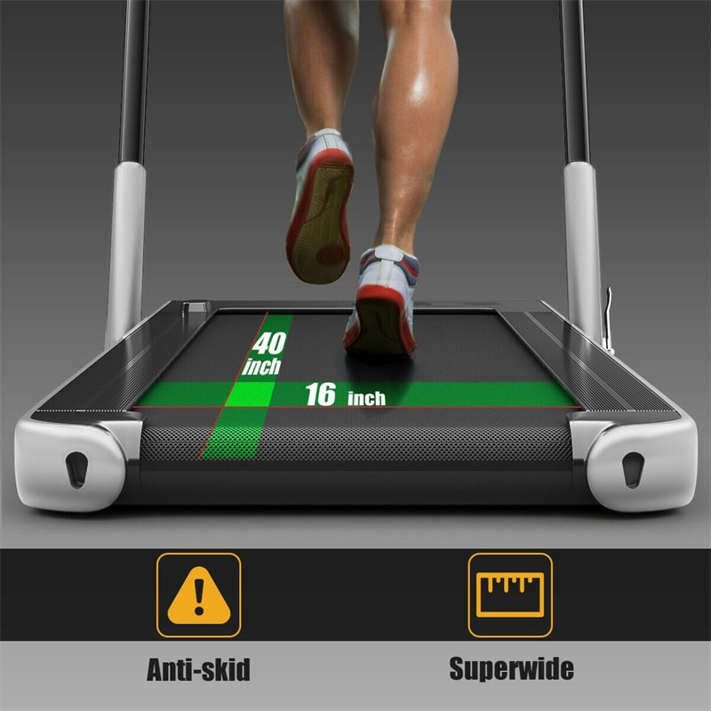 2-in-1 Folding Treadmill Electric Under Desk Treadmill Installation-Free with LED Display