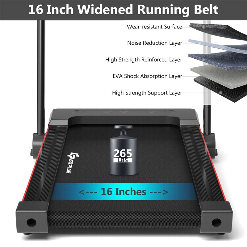 2.25HP 3-in-1 Folding Treadmill with LCD Display Large Desk Bluetooth Speakers