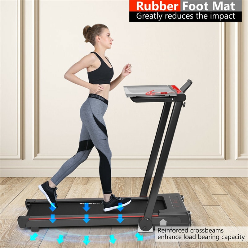 2.25HP 3-in-1 Folding Treadmill with LCD Display Large Desk Bluetooth Speakers