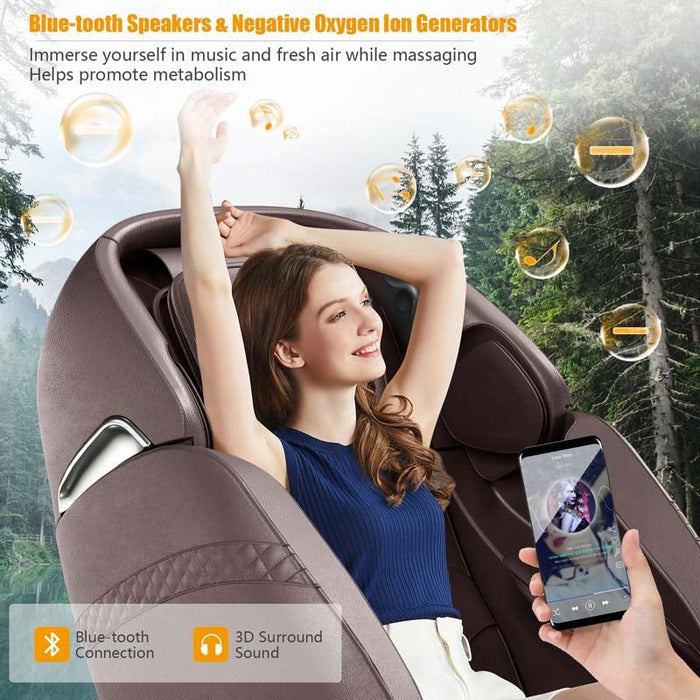 SL Track Full Body Massage Chair, Zero Gravity Massage Recliner with Negative Ion Generators