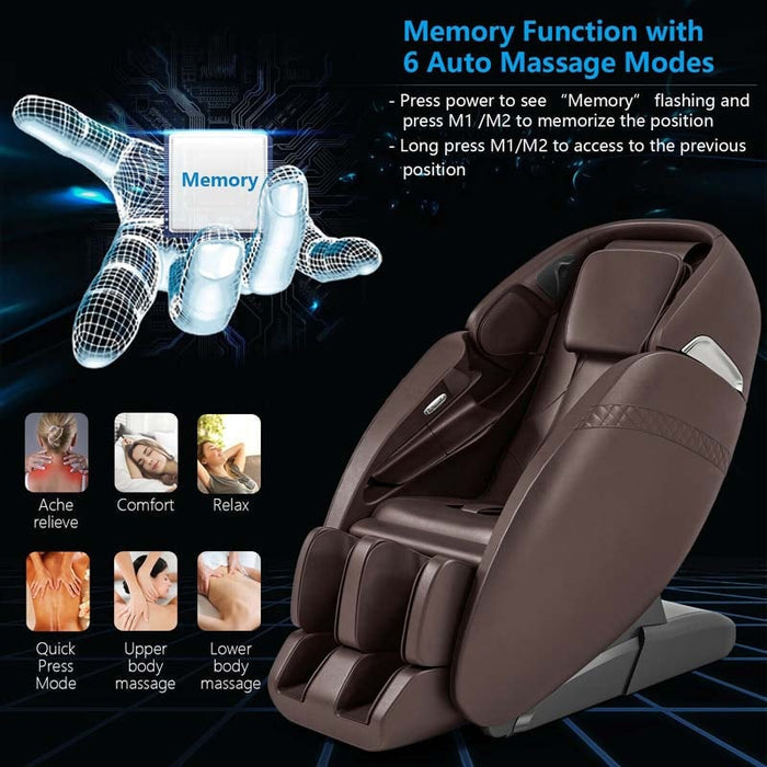 SL Track Full Body Massage Chair, Zero Gravity Massage Recliner with Negative Ion Generators