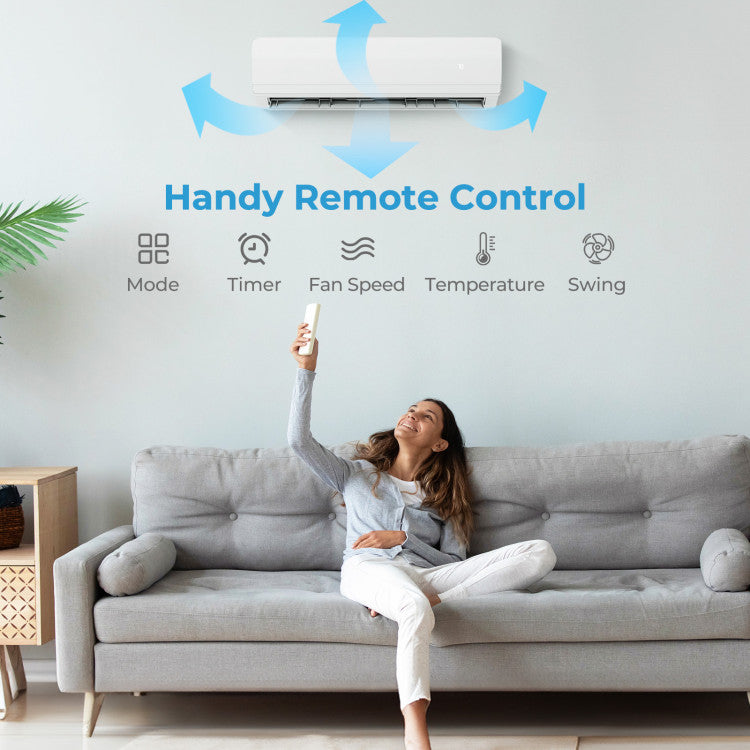 27000 BTU 3 Zone Mini Split Air Conditioner 19 SEER2 Wifi Enabled Ductless Wall Mounted Inverter AC Unit with 24h Timer and Heat Pump