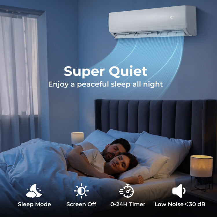 27000 BTU 3 Zone Mini Split Air Conditioner 19 SEER2 Wifi Enabled Ductless Wall Mounted Inverter AC Unit with 24h Timer and Heat Pump