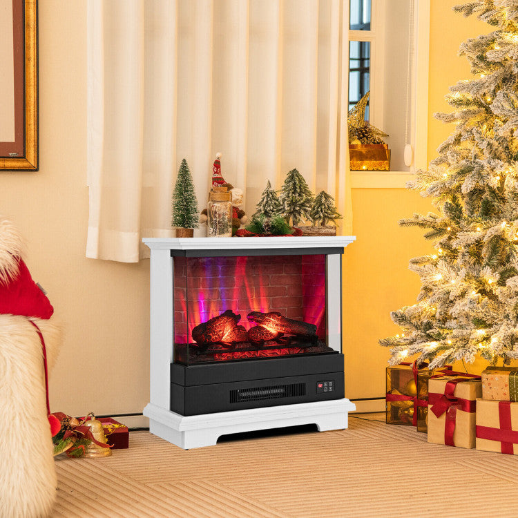 27 Inches Electric Fireplace Heater 1400W Freestanding Fireplace Stove with Remote Control and Timer