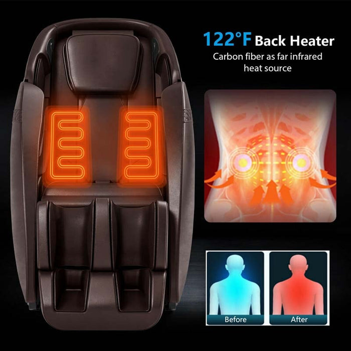 SL Track Full Body Massage Chair, Zero Gravity Massage Recliner with Negative Ion Generators
