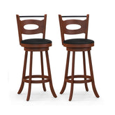 2 Pieces 360-Degree Swivel Bar Chairs Counter Height Barstool with Cushion and Footrest
