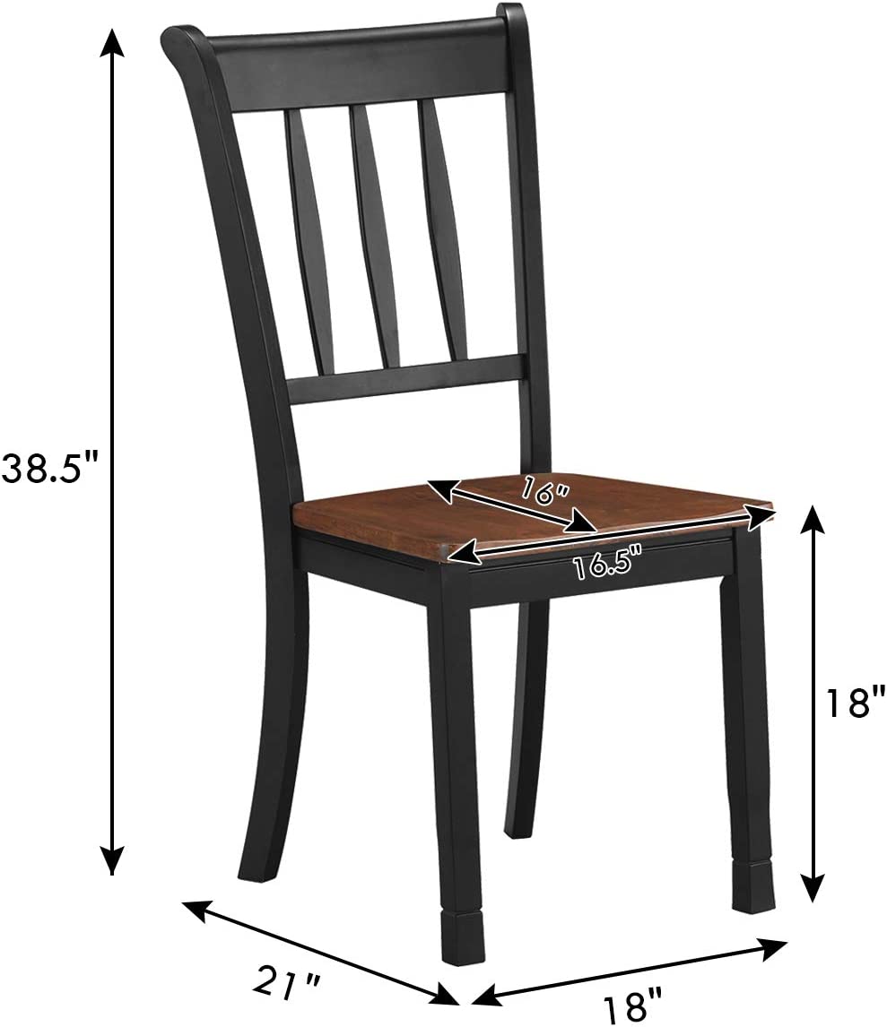 2 Pieces Solid Wood Whitesburg Dining Chairs with Spindle Back and Wood Seating