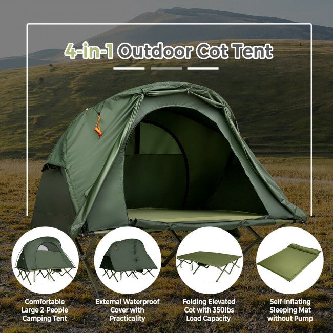 2-Person Portable Camping Tent Outdoor 4-in-1 Folding Tent with Carrying Bag