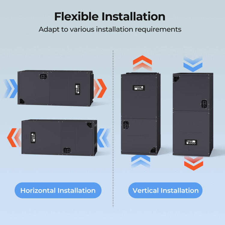 2 Ton Ducted Central Air Conditioner Heat Pump System 24000 BTU 208/230V 18 SEER2 Inverter Split AC with Multi-Position Air Handler Unit