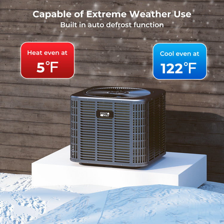 2 Ton Ducted Central Air Conditioner Heat Pump System 24000 BTU 208/230V 18 SEER2 Inverter Split AC with Multi-Position Air Handler Unit