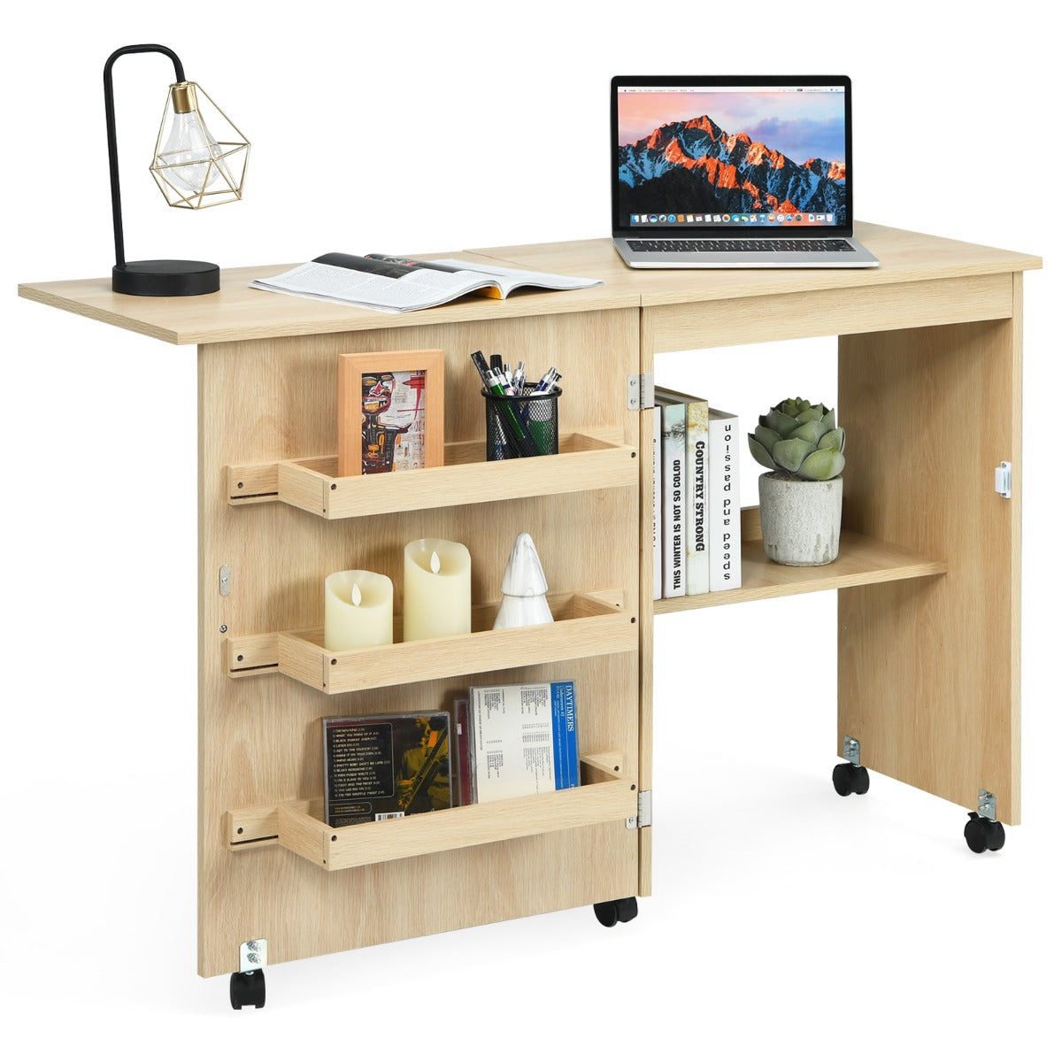 2-In-1 Multifunctional Sewing Machine Cart Table with Lockable Casters