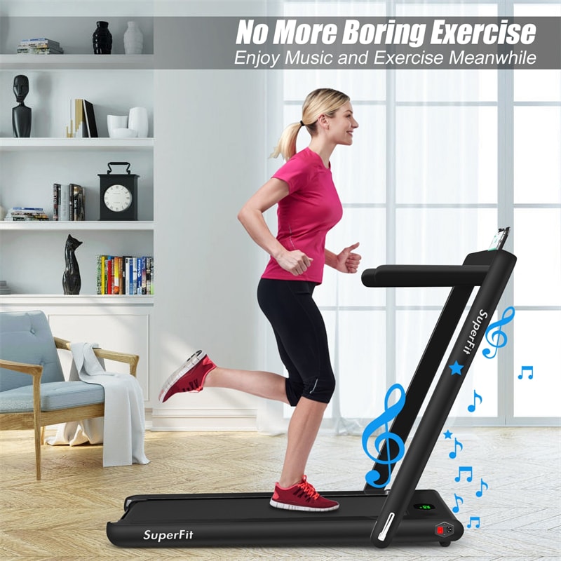 2 in 1 Folding Electric Treadmill 2.25HP Superfit Under Desk Treadmill