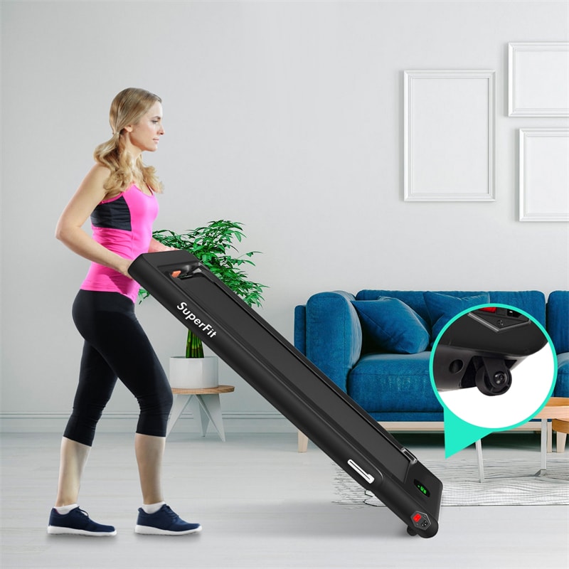 2 in 1 Folding Electric Treadmill 2.25HP Superfit Under Desk Treadmill