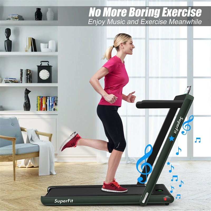 2 in 1 Folding Electric Treadmill 2.25HP Superfit Under Desk Treadmill