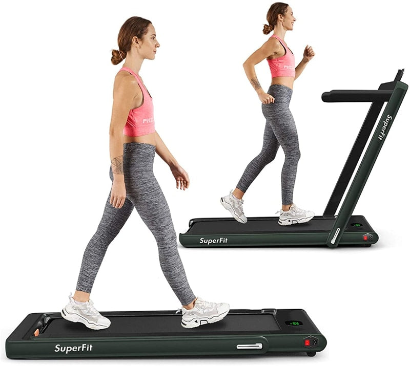 2 in 1 Folding Electric Treadmill 2.25HP Superfit Under Desk Treadmill