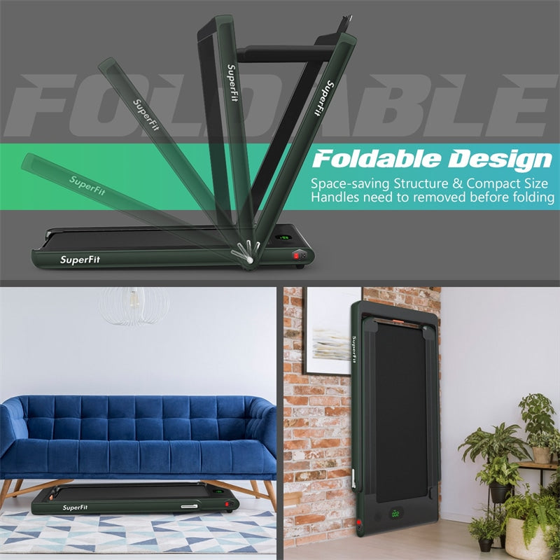 2 in 1 Folding Electric Treadmill 2.25HP Superfit Under Desk Treadmill