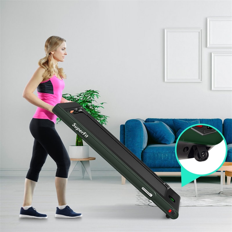 2 in 1 Folding Electric Treadmill 2.25HP Superfit Under Desk Treadmill