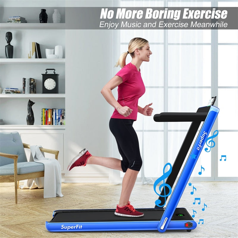 2 in 1 Folding Electric Treadmill 2.25HP Superfit Under Desk Treadmill