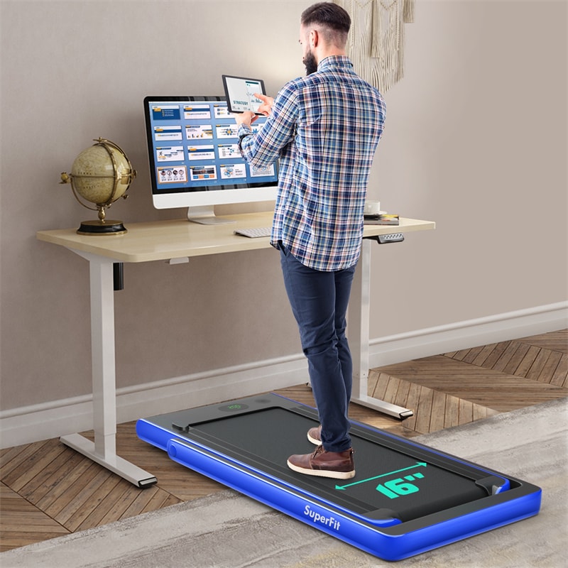 2 in 1 Folding Electric Treadmill 2.25HP Superfit Under Desk Treadmill