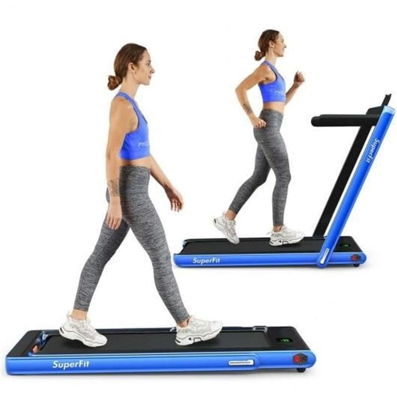 2 in 1 Folding Electric Treadmill 2.25HP Superfit Under Desk Treadmill