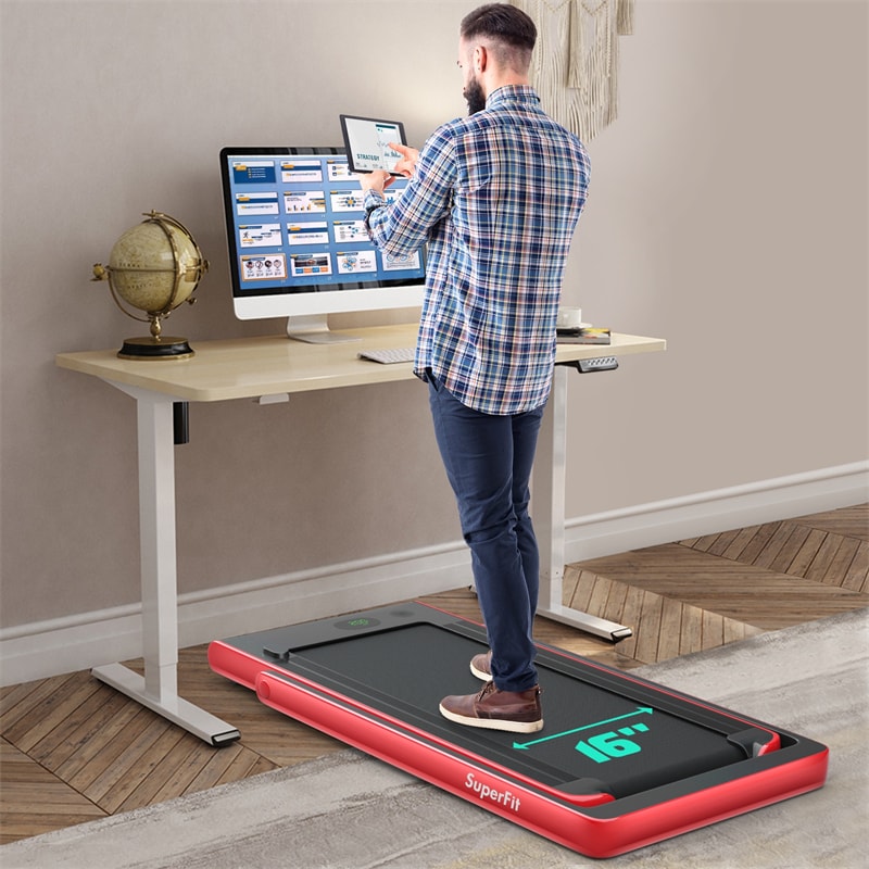 2 in 1 Folding Electric Treadmill 2.25HP Superfit Under Desk Treadmill