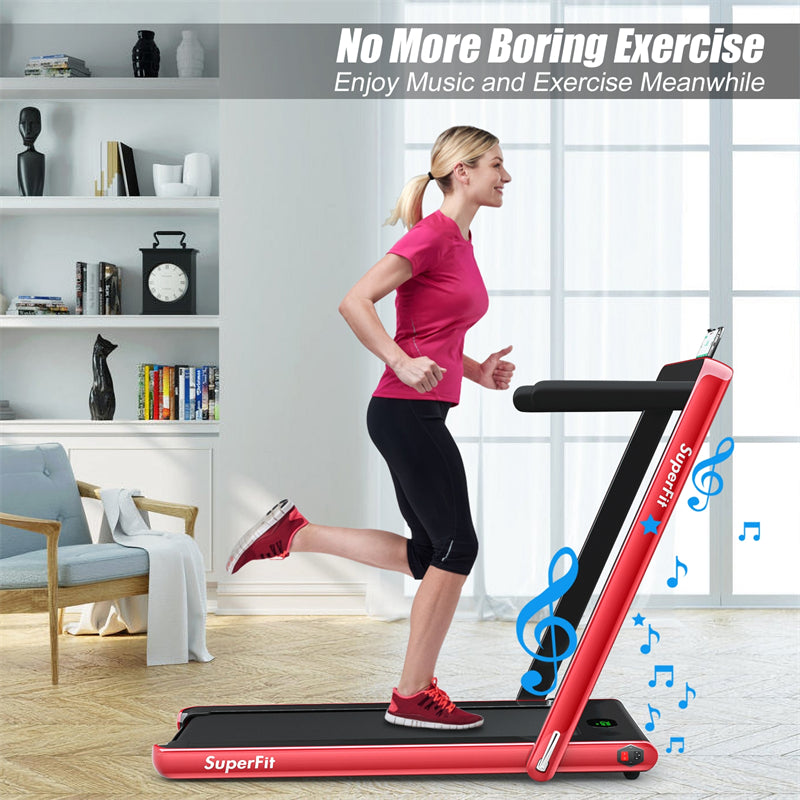 2 in 1 Folding Electric Treadmill 2.25HP Superfit Under Desk Treadmill
