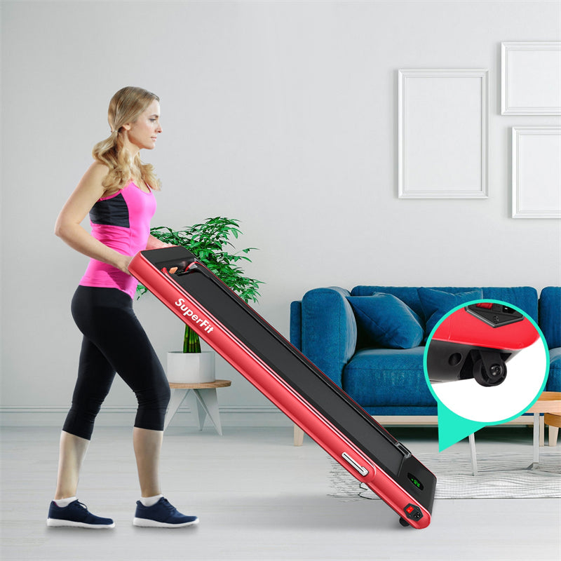 2 in 1 Folding Electric Treadmill 2.25HP Superfit Under Desk Treadmill
