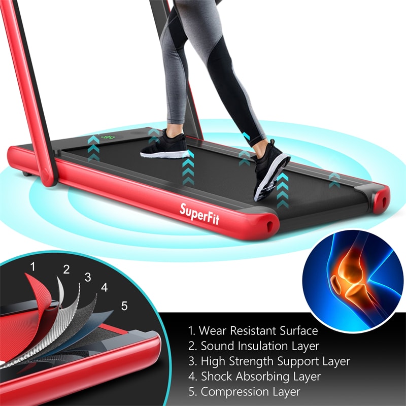2 in 1 Folding Electric Treadmill 2.25HP Superfit Under Desk Treadmill